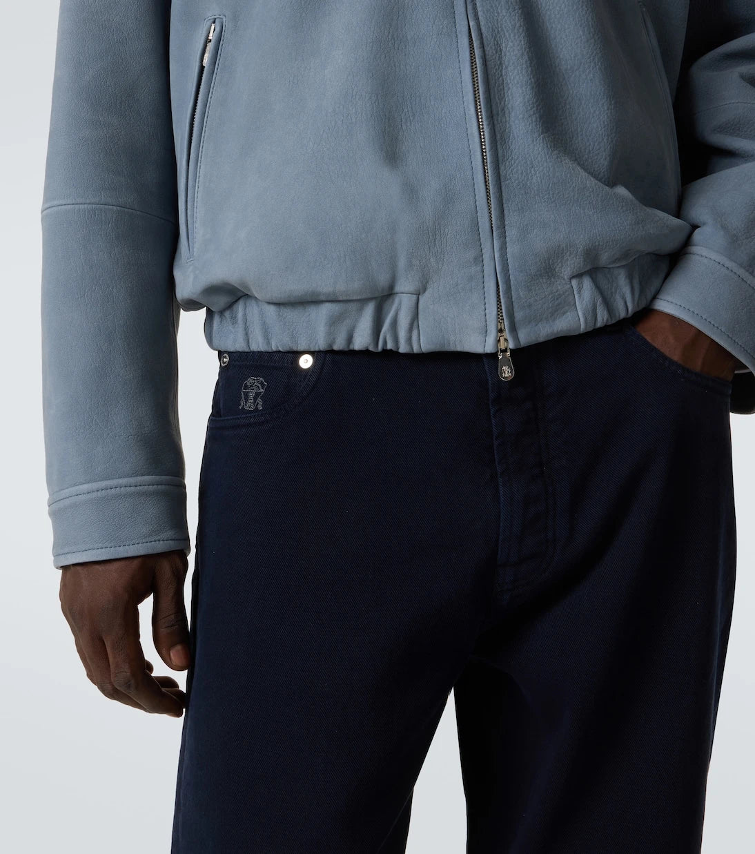 Brunello Cucinelli - Leather blouson jacket