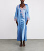 Silk Lace-Trim Bénédicte Long Robe