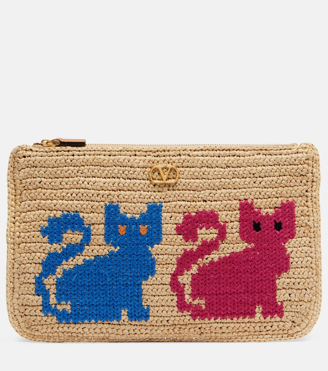 Valentino Garavani - VLogo raffia pouch