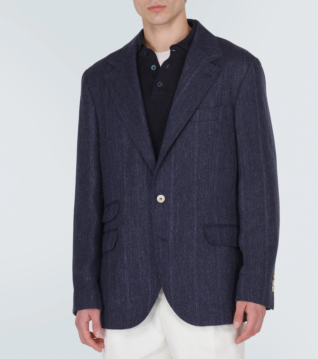 Brunello Cucinelli - Striped linen, silk and wool blazer