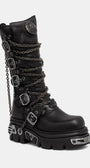 New Rock кубинки дамски от кожа ITALI NEGRO, REACTOR NEGRO TOBERAS E17
