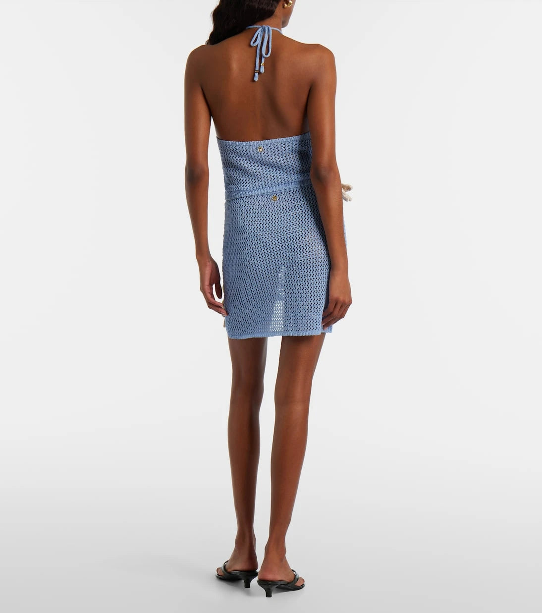 Bananhot - Cori open-knit lamé miniskirt