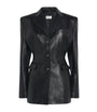Leather Fitted Blazer BLACK