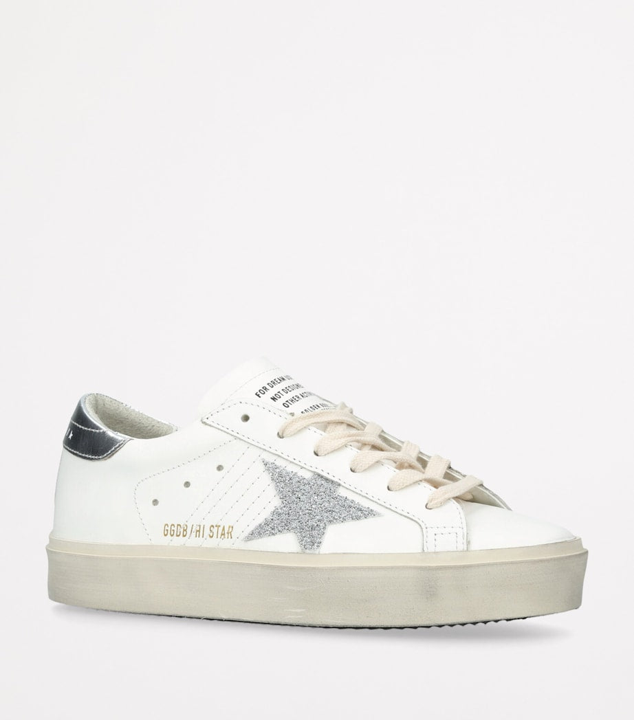 Golden Goose White Leather Hi Star Sneakers