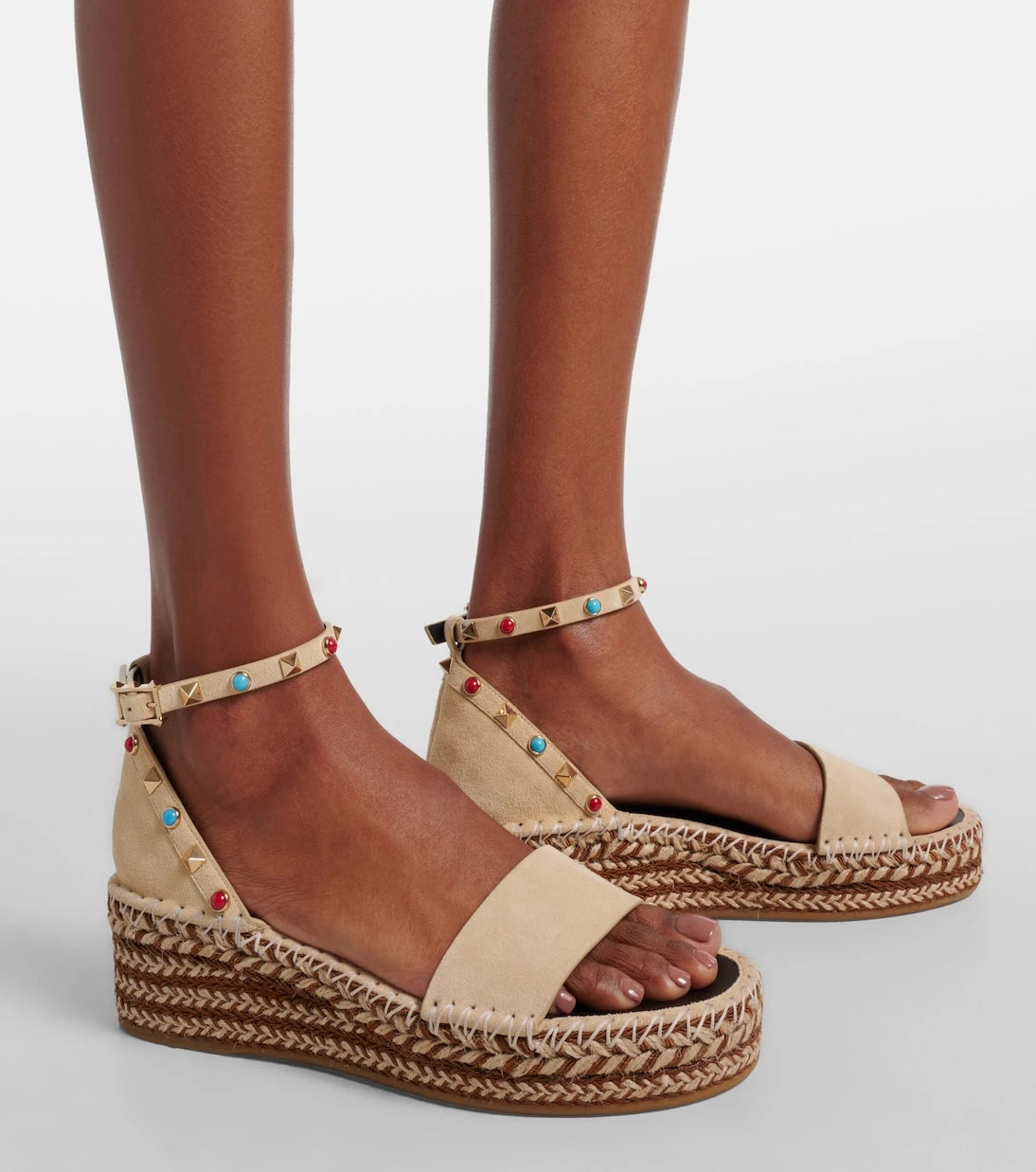 Valentino Garavani - Rockstud suede espadrille sandals