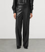 AllSaints Black Leather Ash Lea Trousers