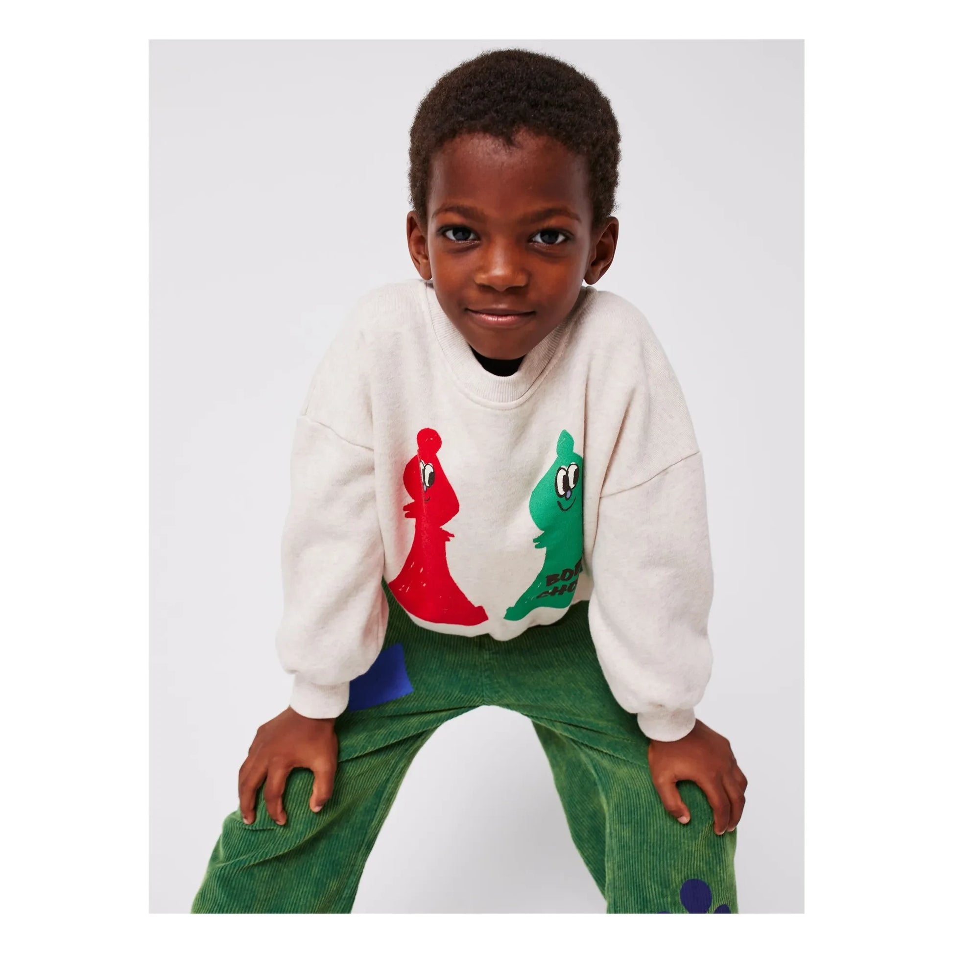 Bobo Choses - Chess Sweat Organic Cotton | Heather beige