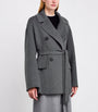 Max Mara Grey Camel Hair Belted Coat