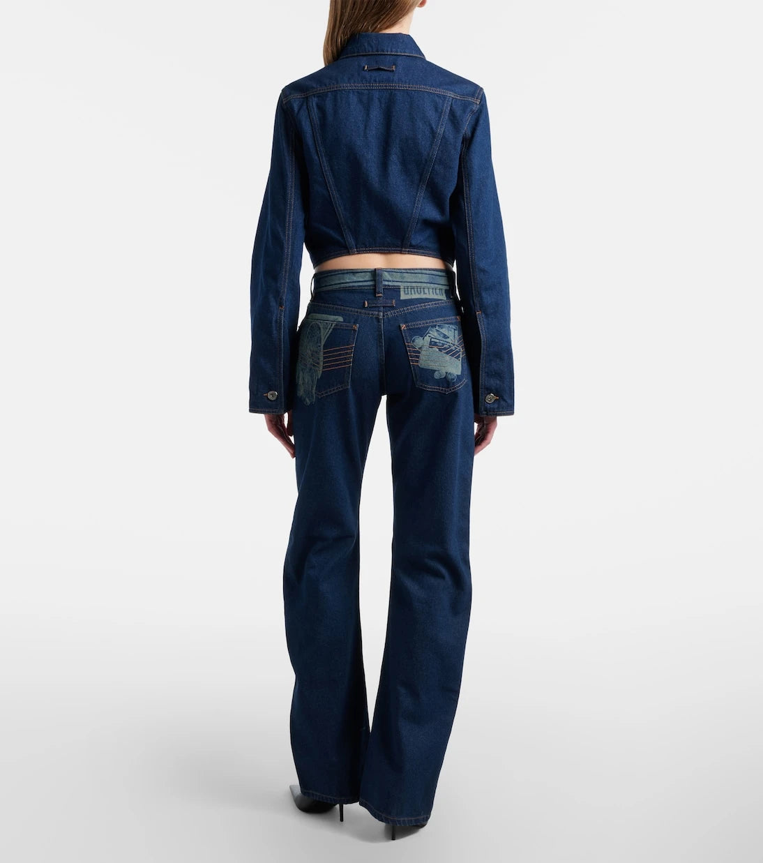 Jean Paul Gaultier - Printed mid-rise straight jeans