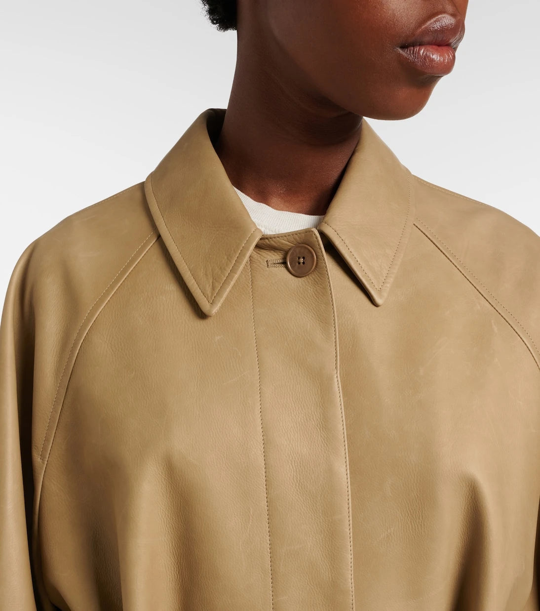The Row - Amaya belted leather car coat