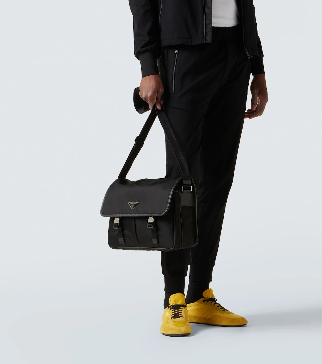 Prada - Re-Nylon leather-trimmed messenger bag