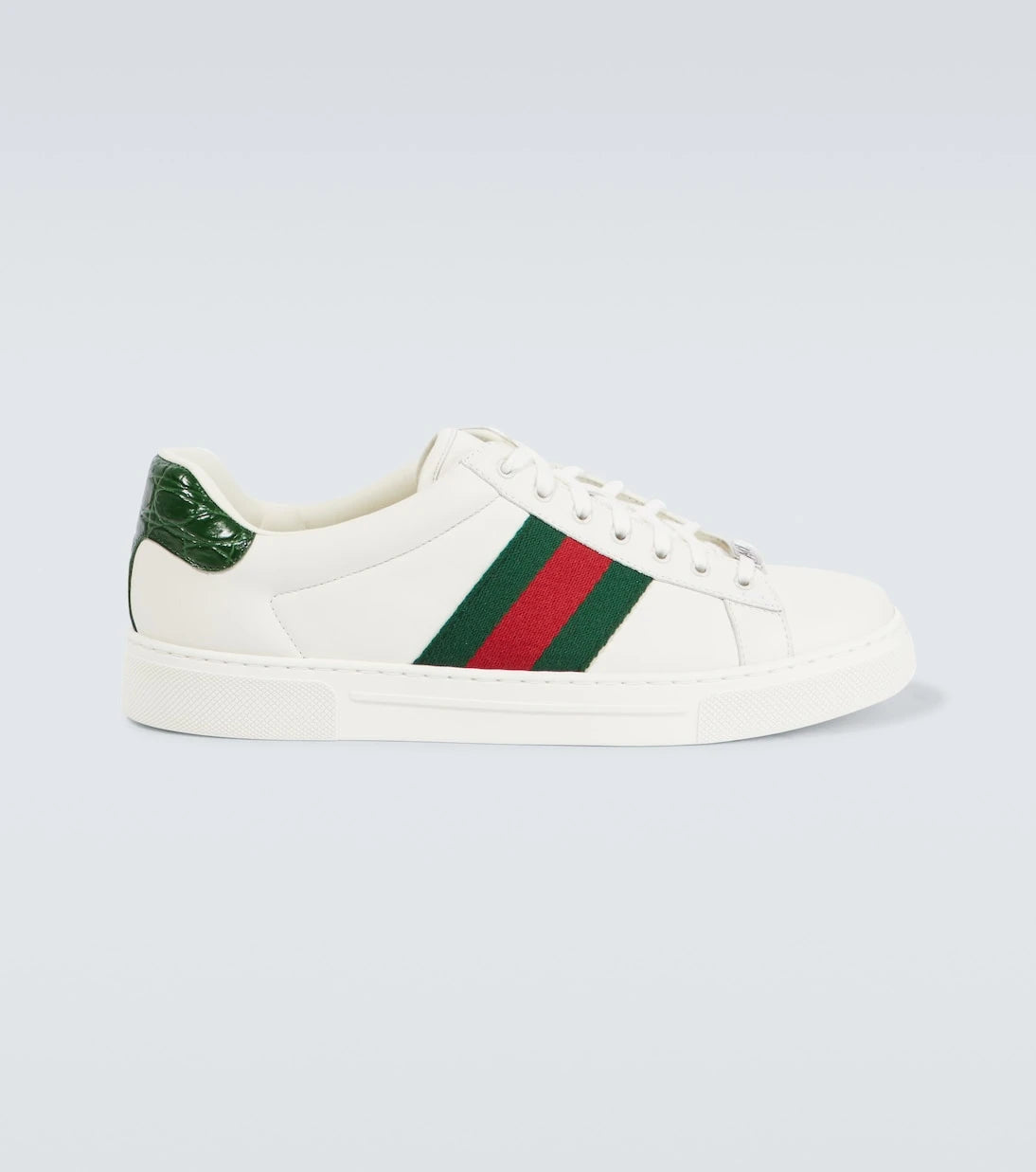 Gucci - Ace Web Stripe leather sneakers