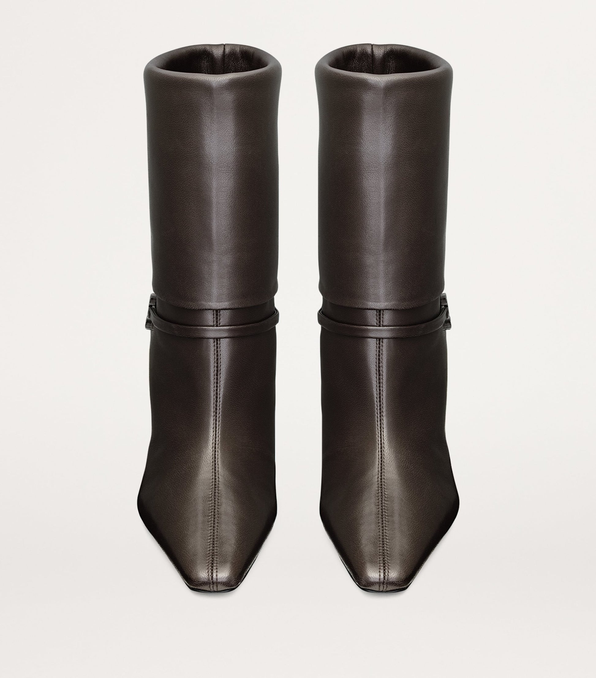 Saint Laurent Brown Leather Vicky Ankle Boots 90