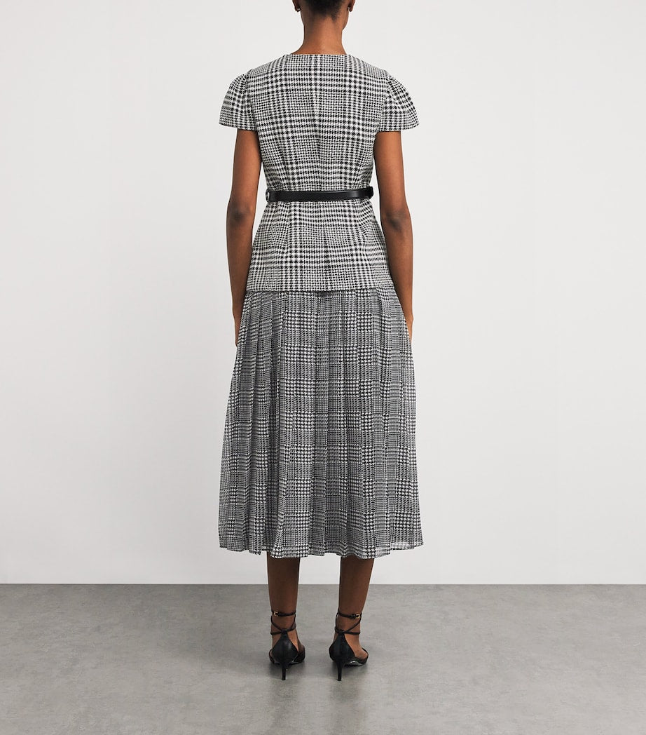 Multi Houndstooth Tailored Midi Dress