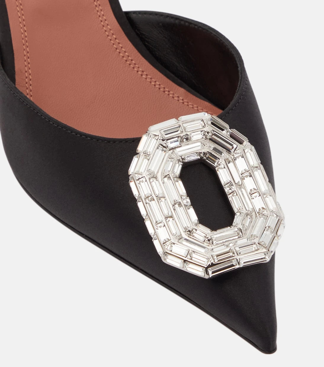 Amina Muaddi - Camelia satin slingback pumps