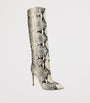 Paris Texas Multi Leather Python Print Knee-High Boots 105