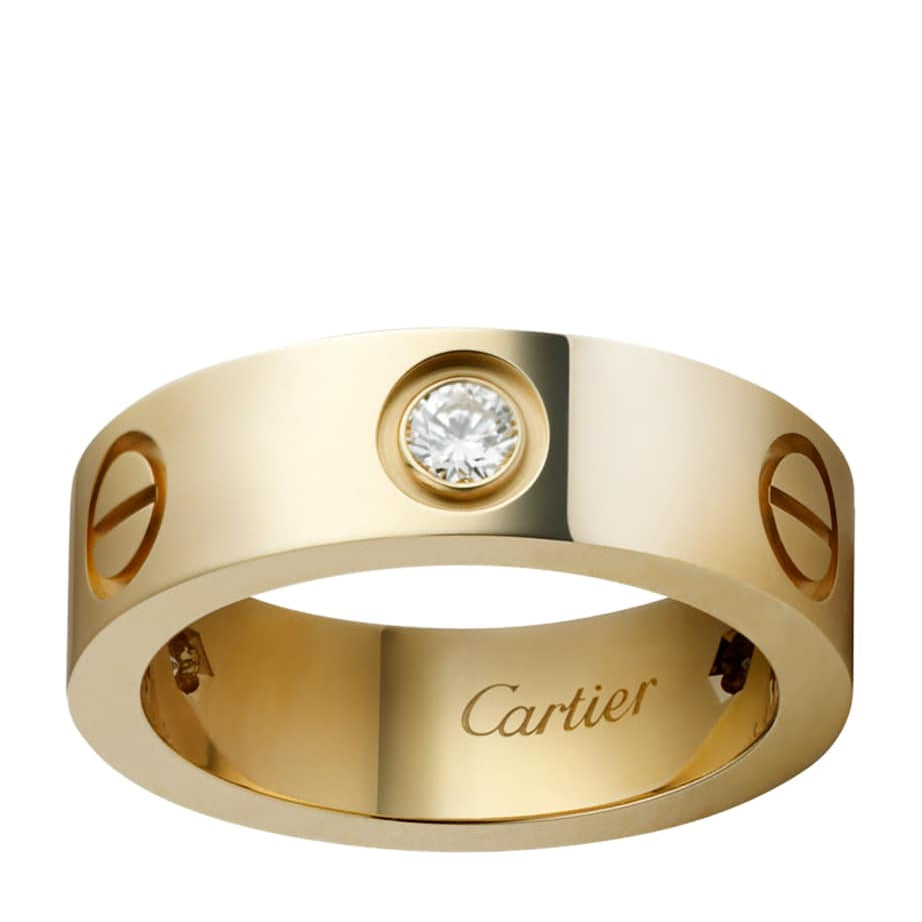 Yellow Gold and Diamond LOVE Ring