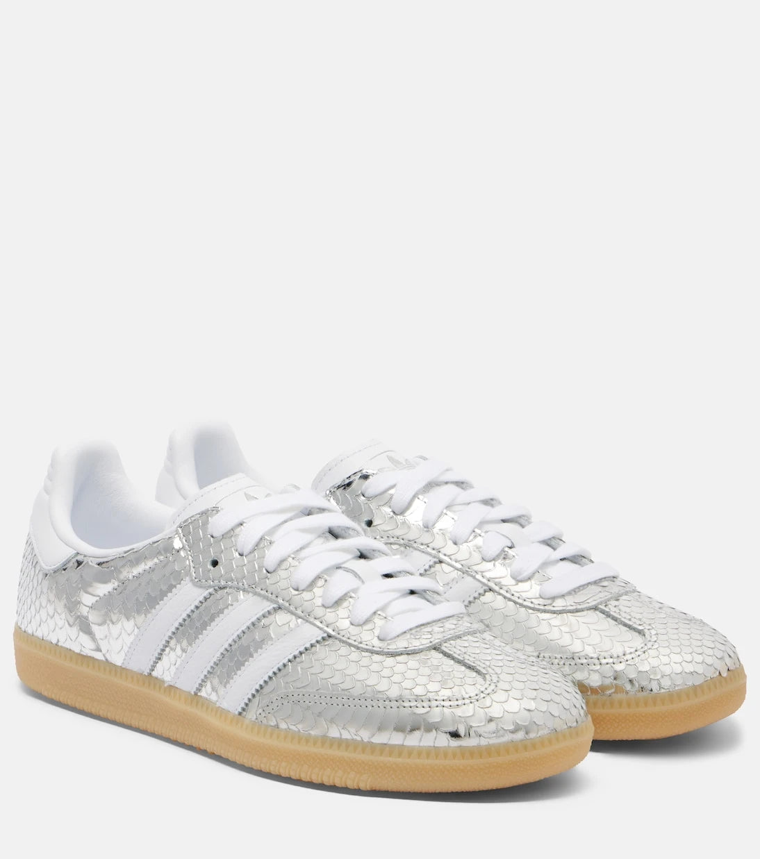 Adidas - Samba OG snake-effect metallic leather sneakers