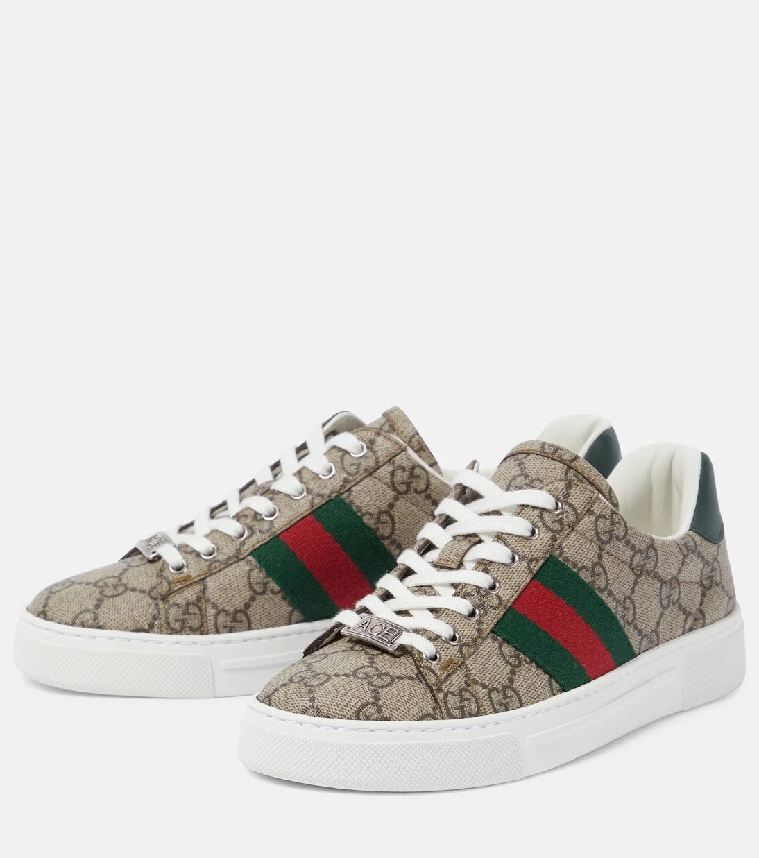 Gucci - أحذية سنيكرز Ace من قماش GG مع تزيينات جلدية