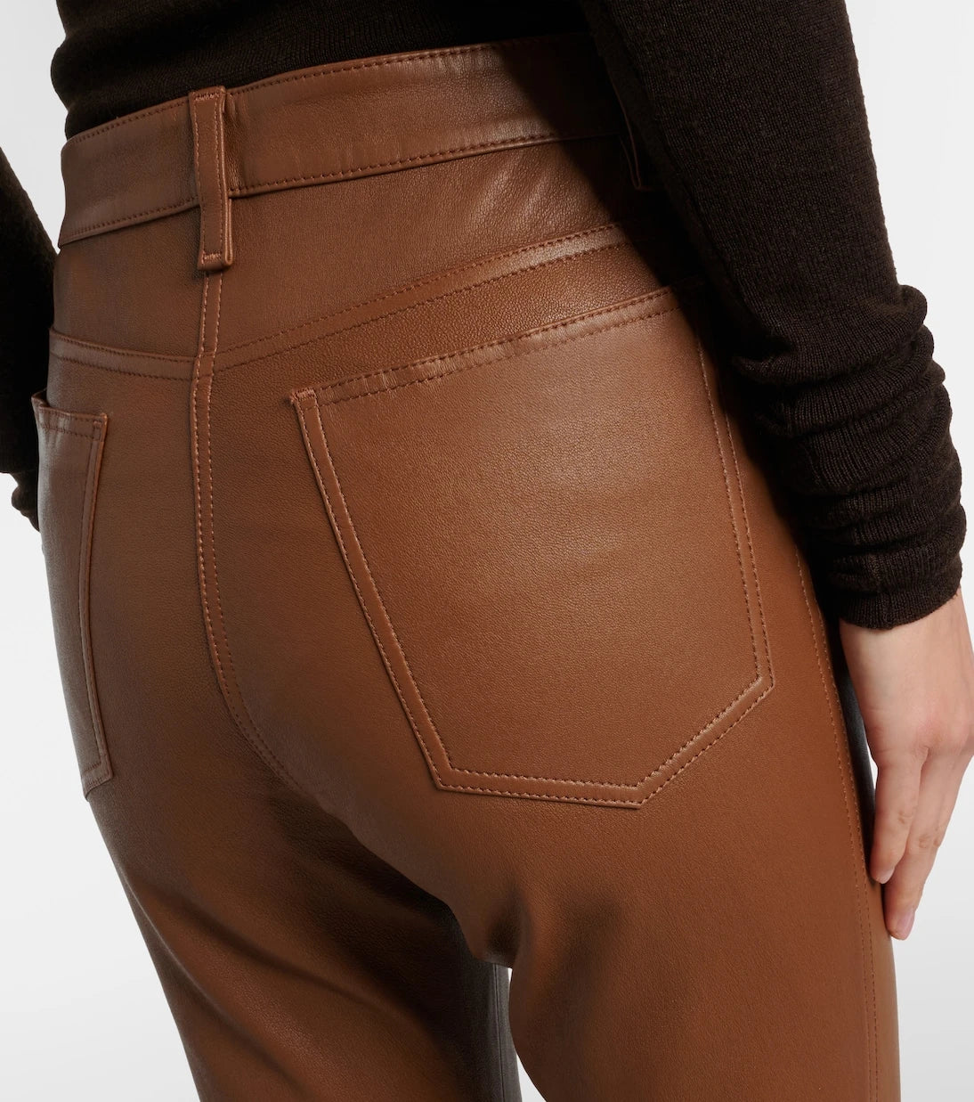 Joseph - Cropped leather bootcut pants