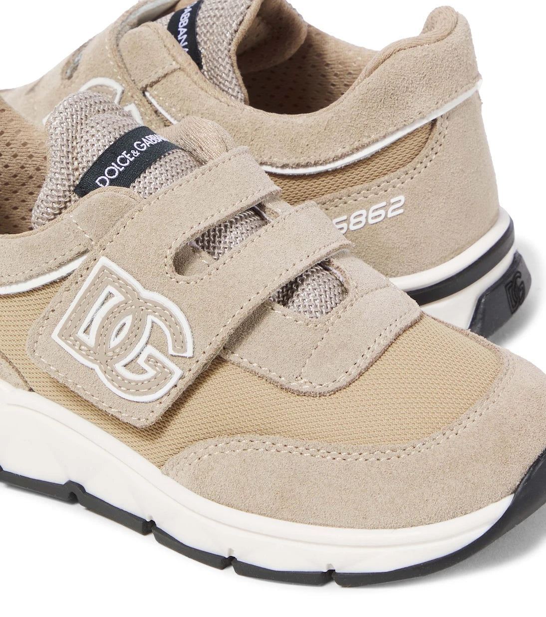 Dolce&Gabbana Kids - DG suede-trimmed mesh sneakers