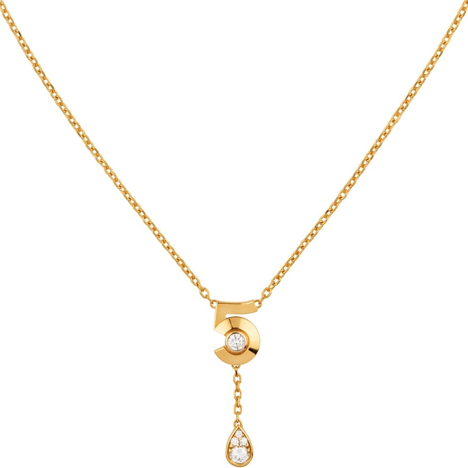 CHANEL Yellow Gold and Diamond Extrait de N°5 Necklace