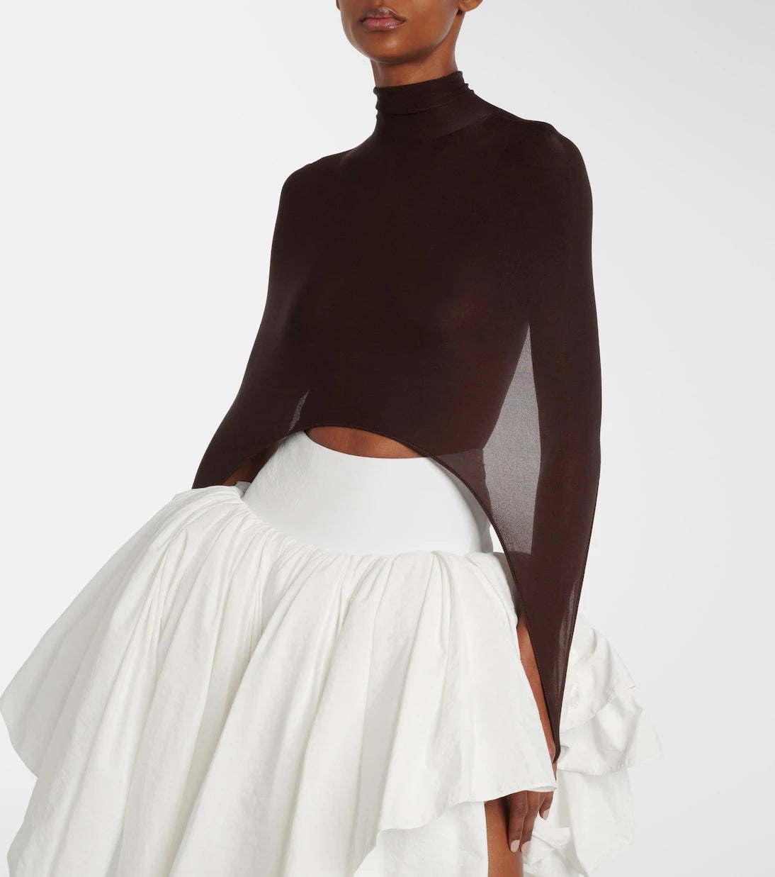 Alaïa - Open-back silk-blend turtleneck top