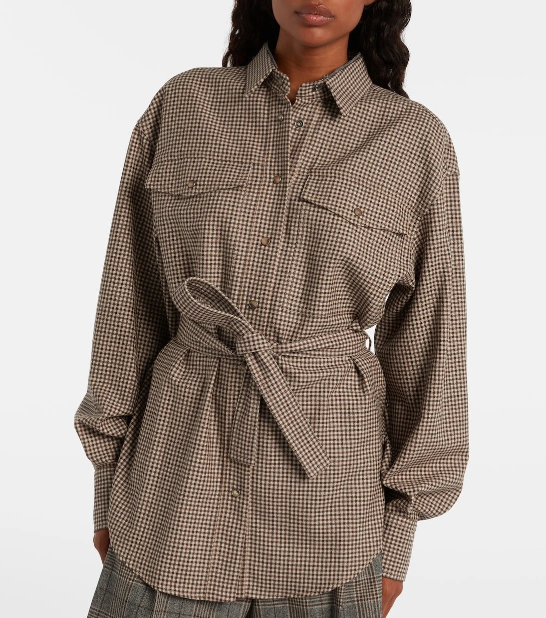 Brunello Cucinelli - Checked virgin wool overshirt
