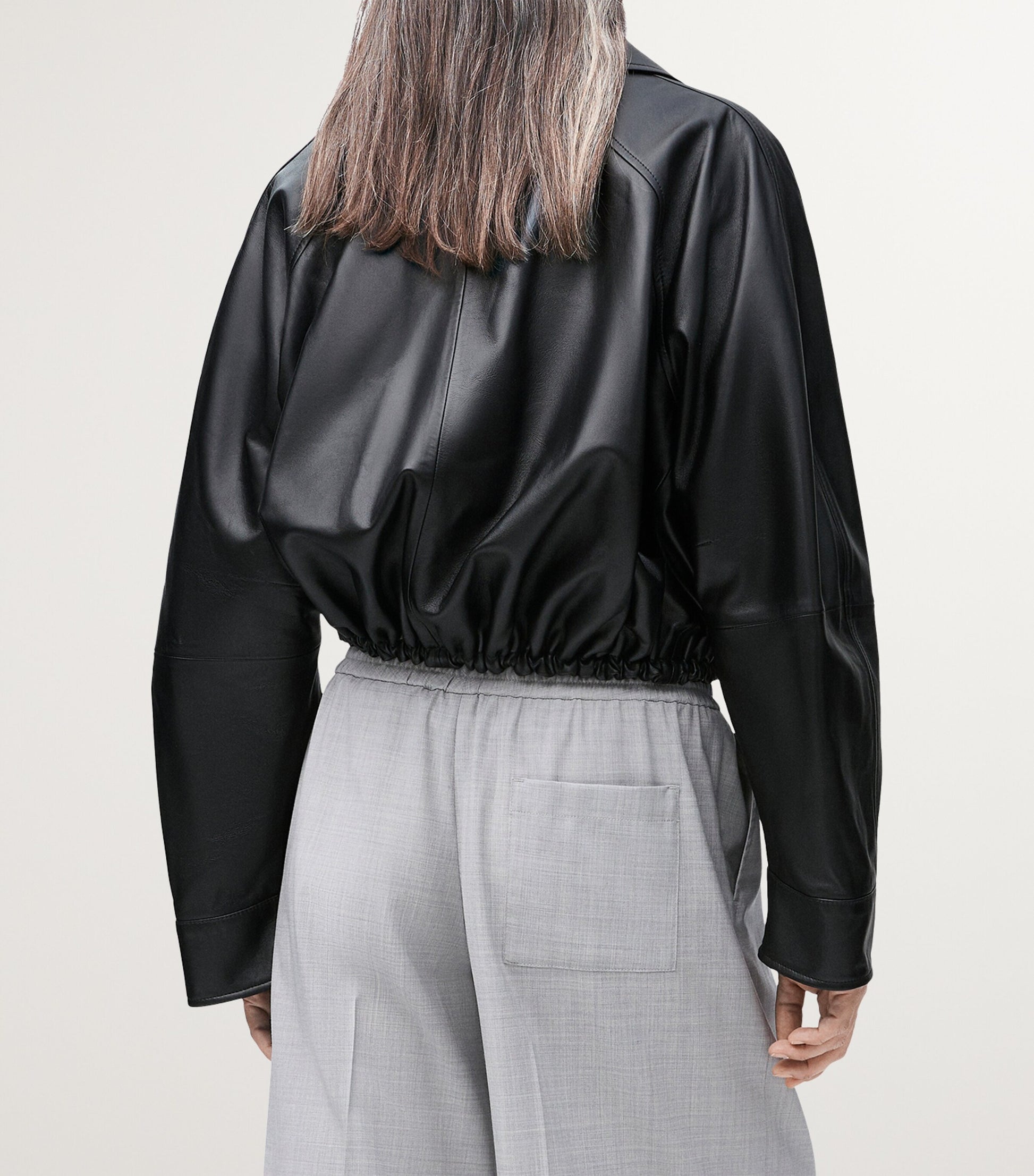 LOEWE Black Leather Balloon Jacket