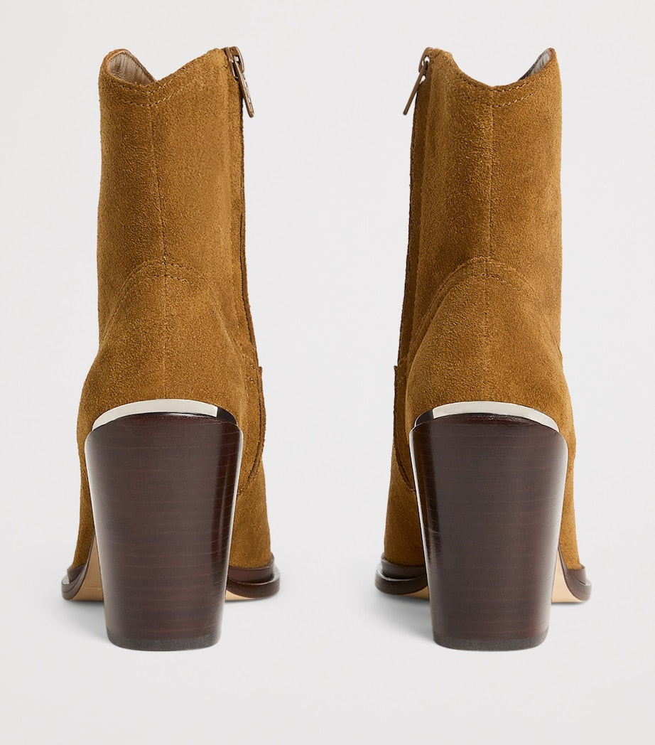 PAIGE Brown Suede Posey Ankle Boots 85