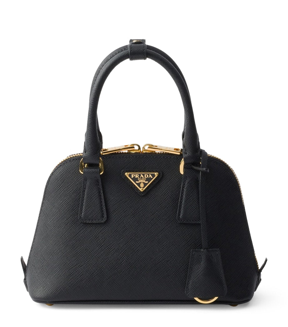 Prada Black Mini Leather Promenade Top-Handle Bag