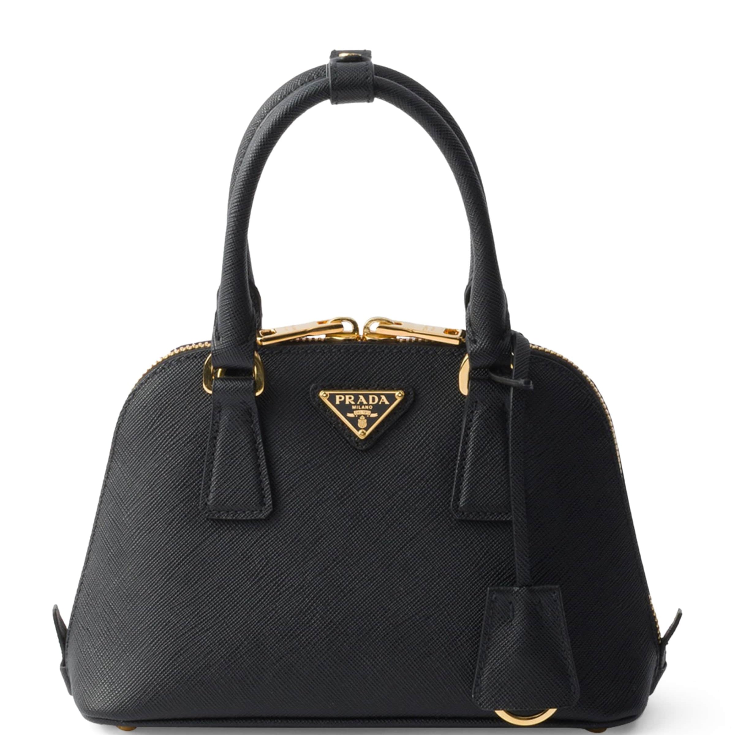 Prada Black Mini Leather Promenade Top-Handle Bag