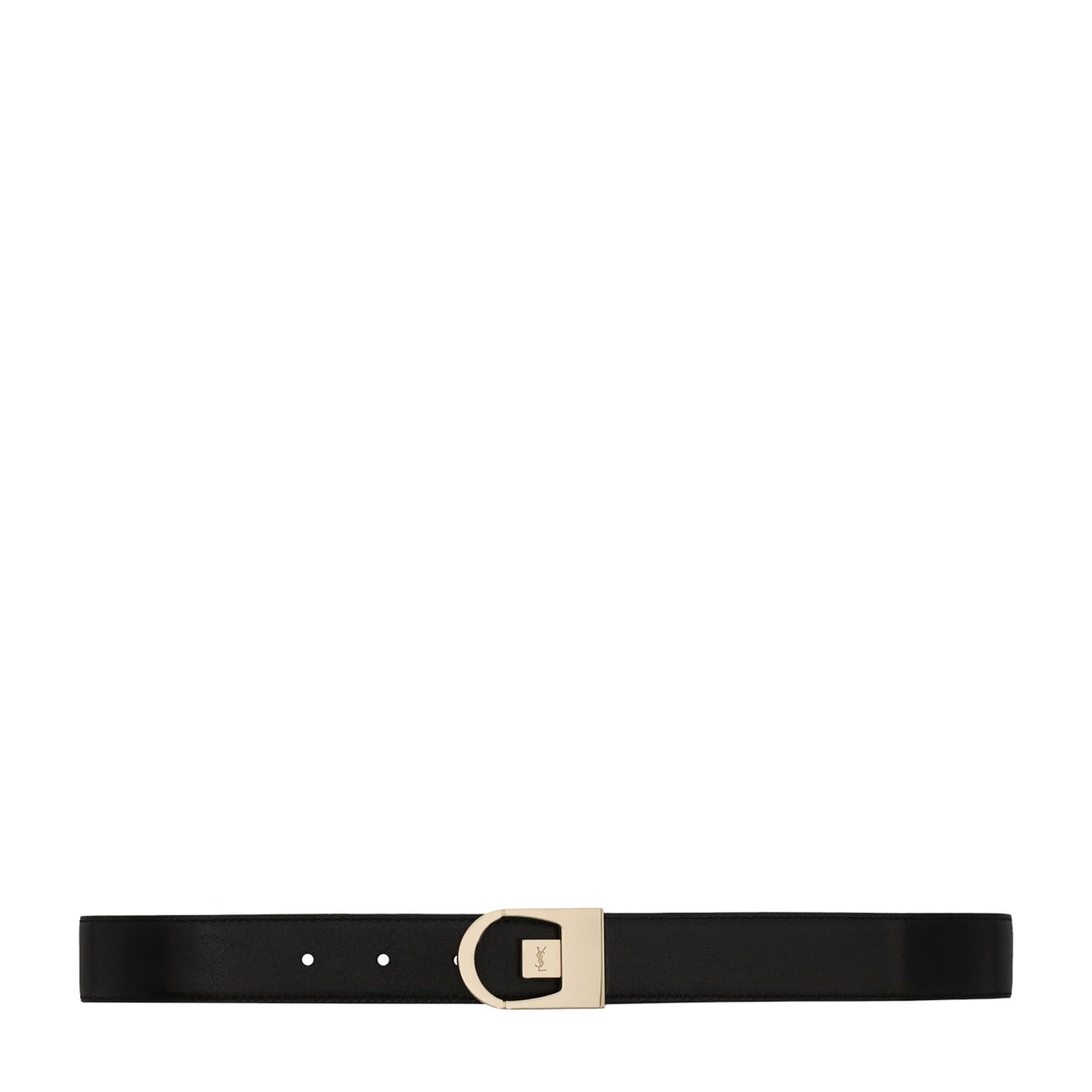 Saint Laurent Black Calfskin Reversible Belt