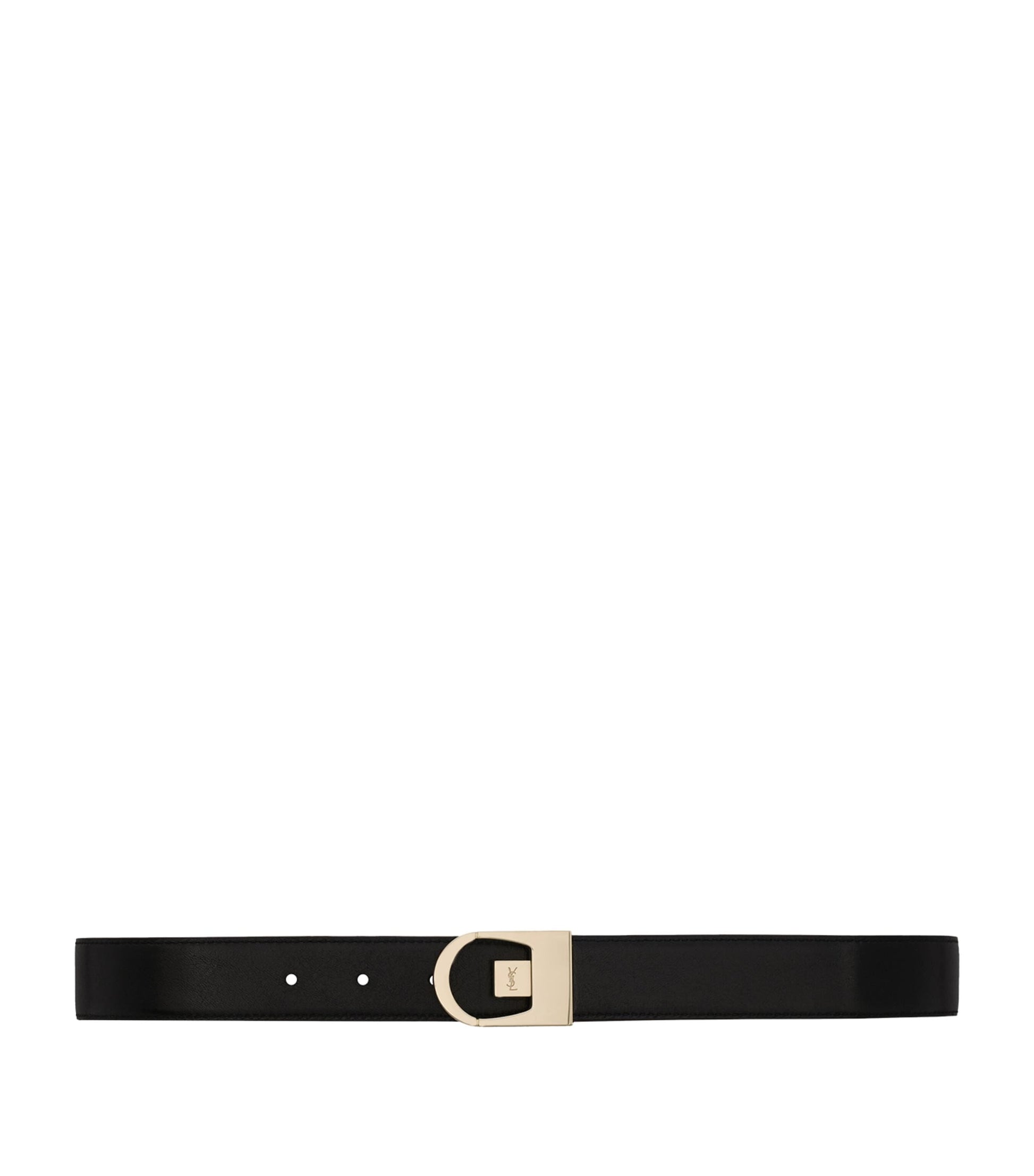 Saint Laurent Black Calfskin Reversible Belt
