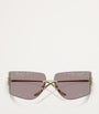 Jimmy Choo Gold Embellished Wire-Frame Sunglasses