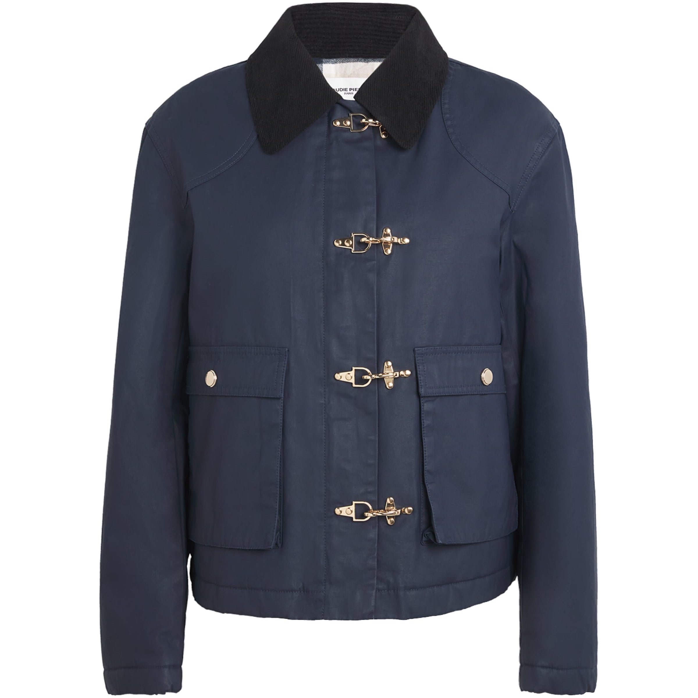 Claudie Pierlot Blue Waxed Cotton Parka