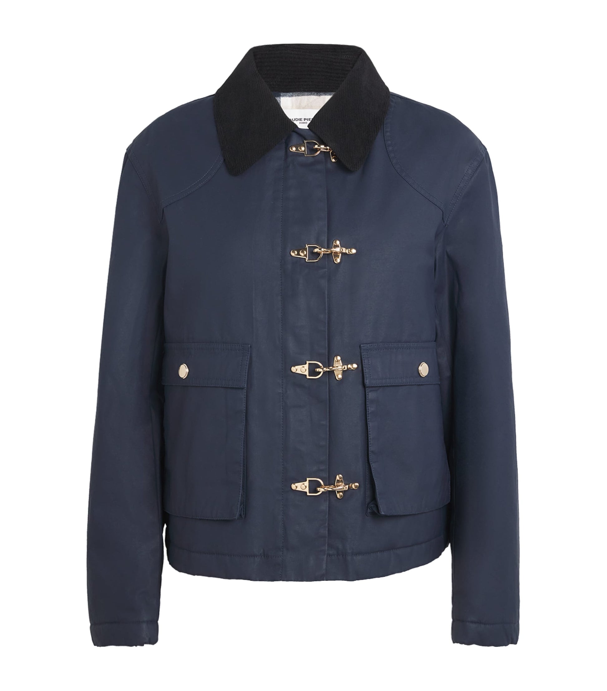 Claudie Pierlot Blue Waxed Cotton Parka