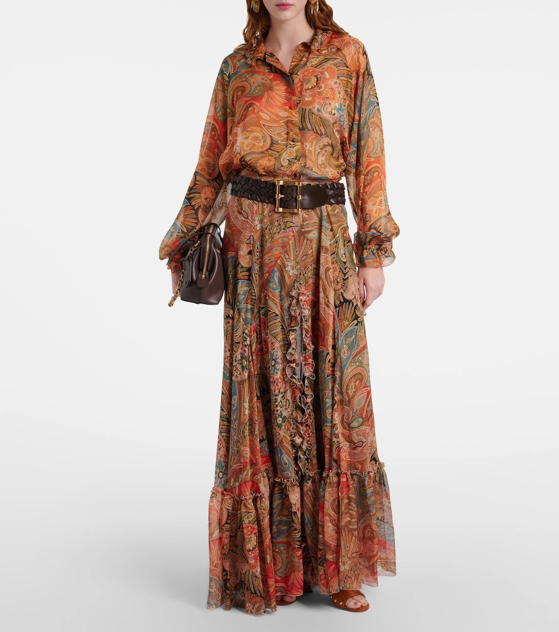 Etro - Printed silk maxi skirt