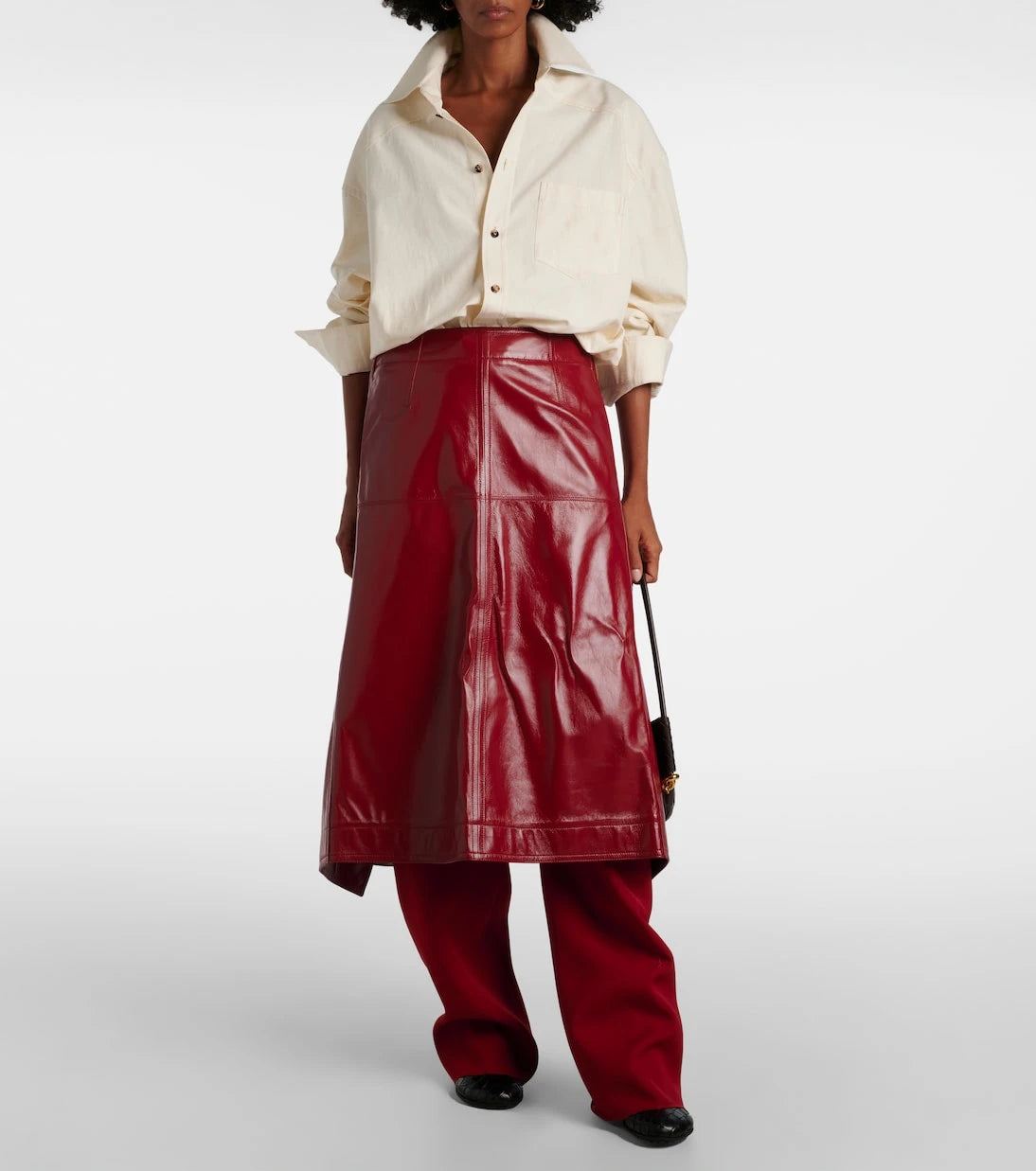Bottega Veneta - High-rise wool twill straight pants