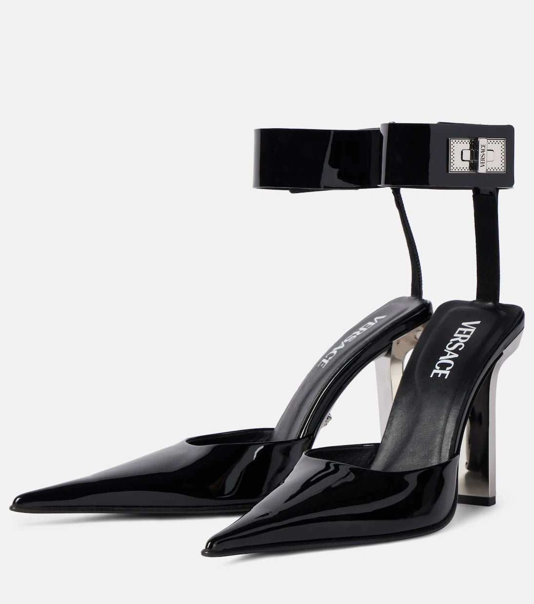 Versace - Patent leather slingback pumps
