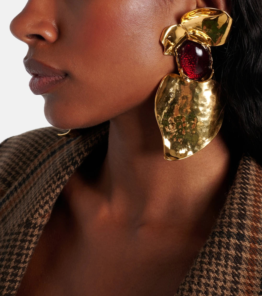 Saint Laurent - Embellished clip-on earrings