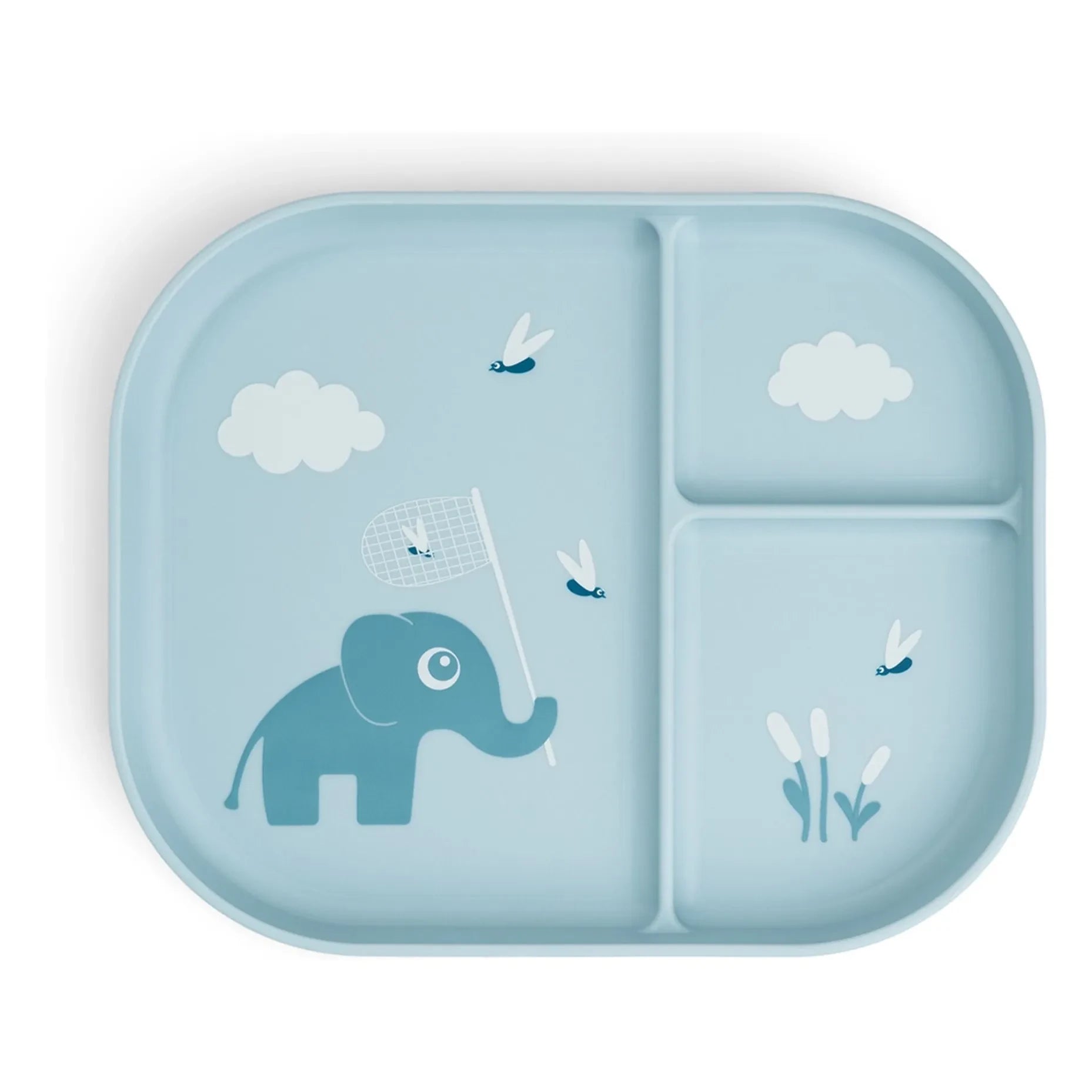 Done by deer - Elphee compartmentalized plate | Light blue