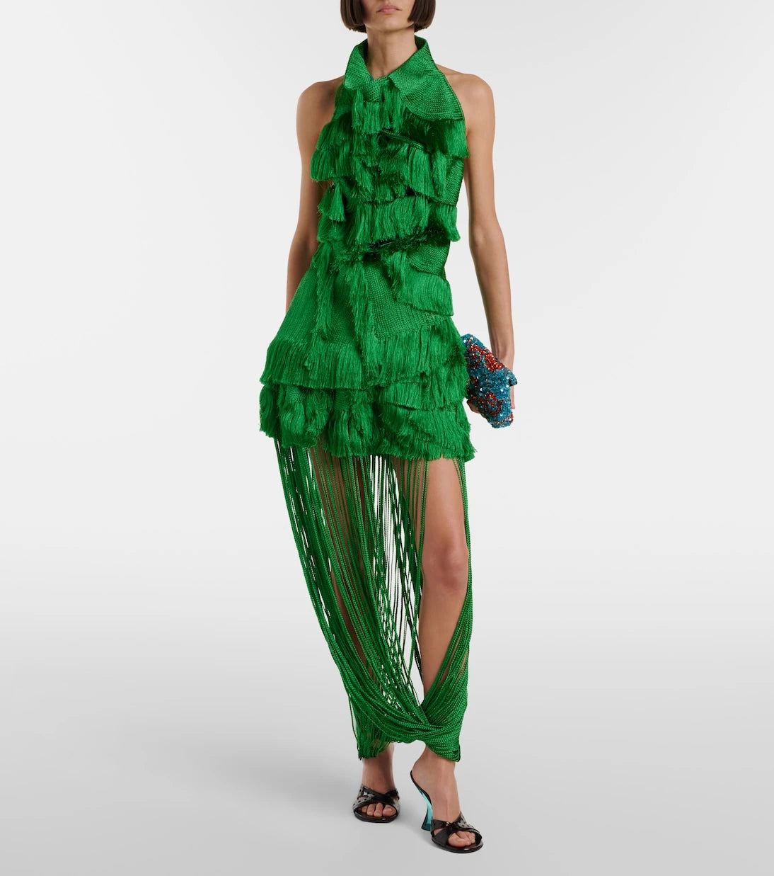 Xu Zhi - Draped fringed miniskirt