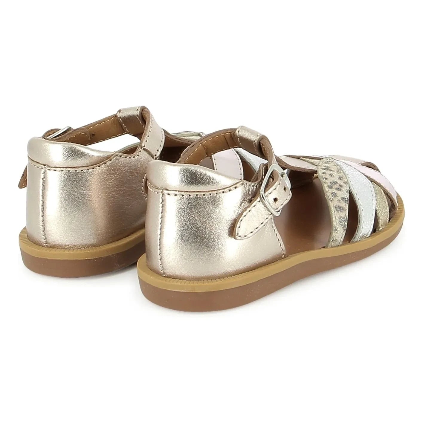 Pom d'Api - Poppy Oto Metallic Sandals | Dusty Pink