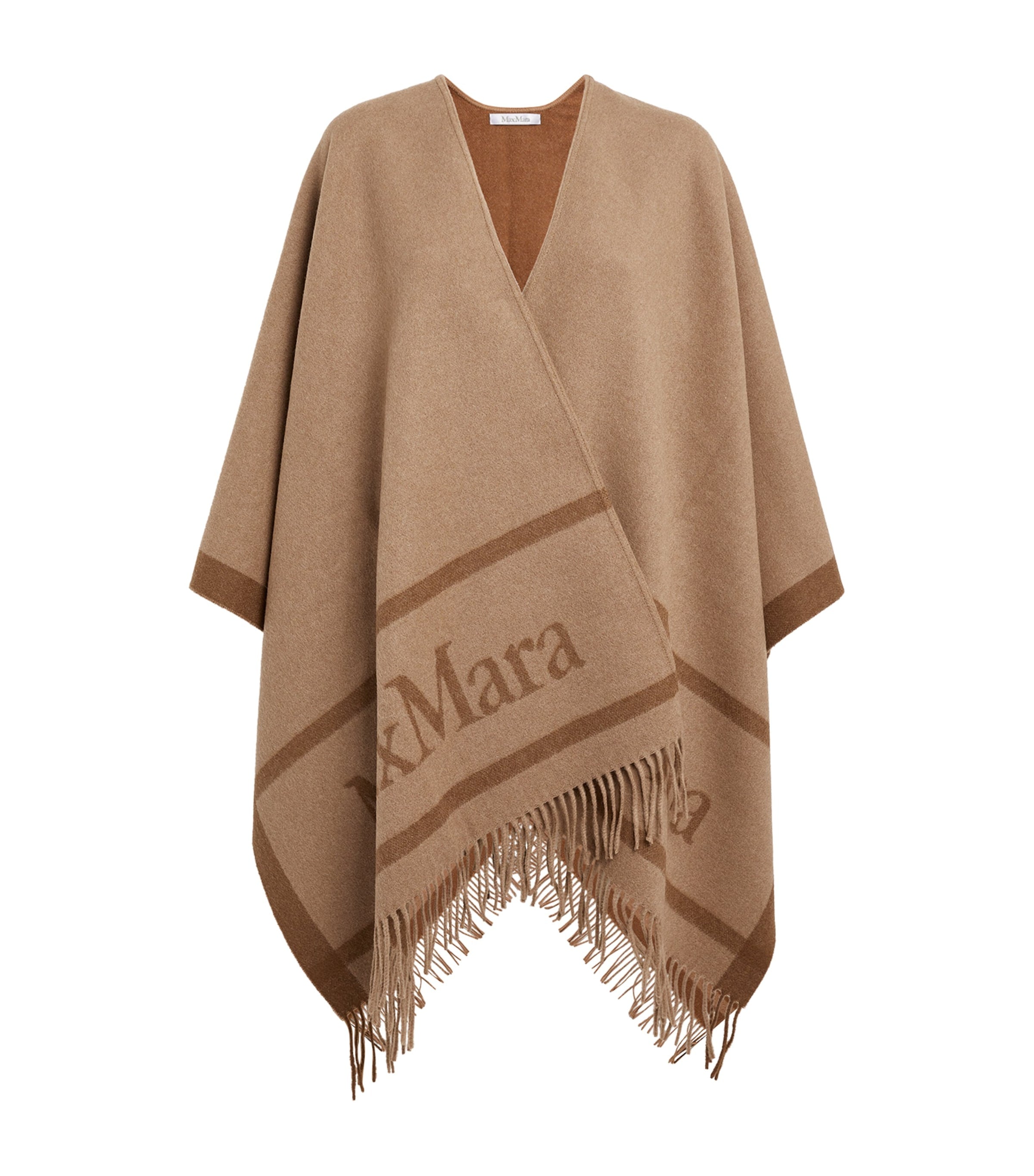 Beige Wool Jacquard Hilde Cape