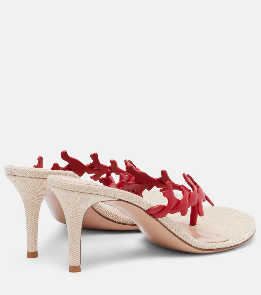 Gianvito Rossi - Ocean canvas and leather thong sandals