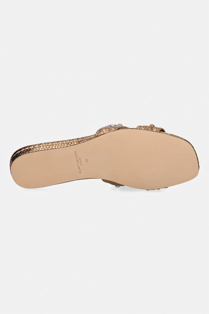 Kurt Geiger London чехли дамски кожени Eagle Cut Out Flat Sdl