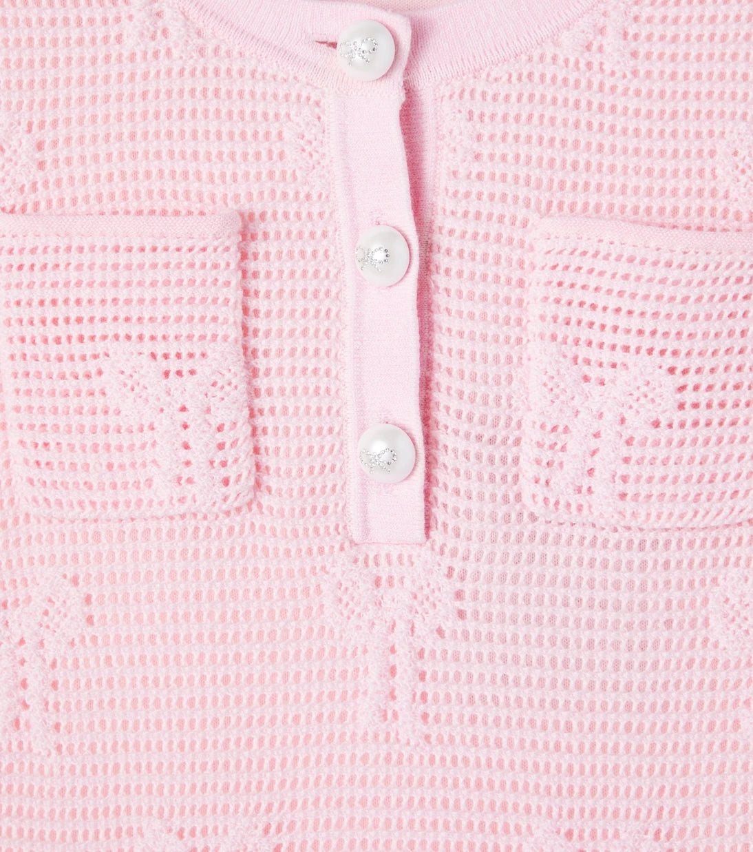 Self-Portrait Kids - Bow crochet cotton-blend dress