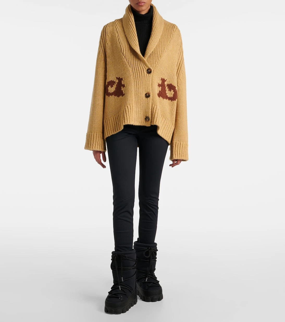 Goldbergh - Nora intarsia wool-blend cardigan