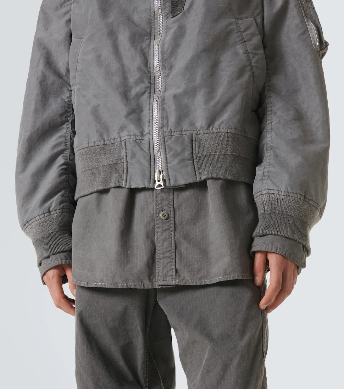 Sacai - Ripstop-trimmed twill bomber jacket